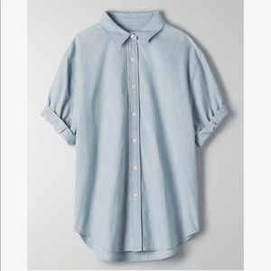 Aritzia - Denim Forum Short Sleeve Chambray Shirt
